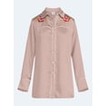 thumbnail image 5 of Kacey Lee Women's Satin Sleep Shirt with Long Sleeves, Size XS-XXL, 5 of 5
