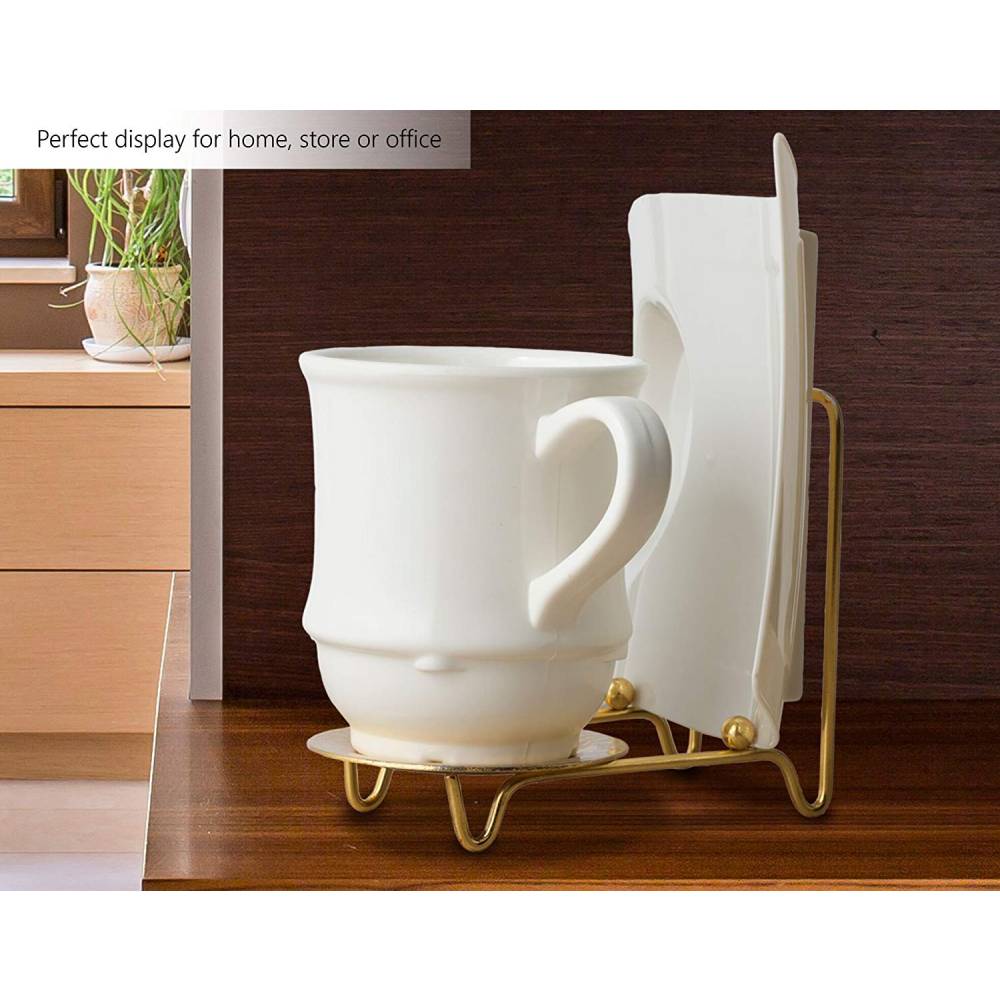 Bard's Brass Cup & Saucer Stand – Vertical Plate Rack – NEW
