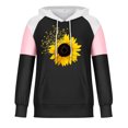 thumbnail image 3 of ICHUANYI Clearance Fashion Woman Long Sleeve T-Shirt Printing Hooded Pockets Blouse Tops(Pink, XXL) ICHUANYI WER2023080812121, 3 of 4