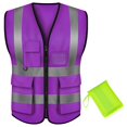 thumbnail image 1 of GOGO High Visibility Breathable Safety Vest Reflective Uniform Vest with Carry Bag-Purple-L, 1 of 8