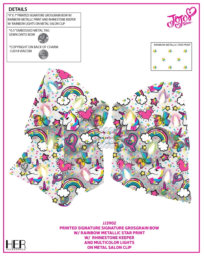 jojo siwa jojo siwa signature bow with unicorn rainbow