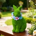 thumbnail image 6 of Luoshdecor Flocked Bunny Easter Decorations,Artificial Green Moss Rabbit Sculpture Easter Decoration Party Gifts Table Graden Home Decoration, 6 of 6