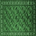 thumbnail image 1 of Ahgly Company Indoor Square Oriental Emerald Green Industrial Area Rugs, 8' Square, 1 of 4
