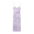 thumbnail image 1 of 2024 Printemps Nouvelle Mode pour Femmes Robe simple Plissée en Soie à Imprimé en Filet, 1 of 5