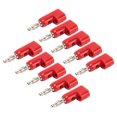 thumbnail image 3 of Stackable Connector, 4mm Rustproof Banana Plug Abrasion Resistant Sturdy Stable 10pcs High Accuracy  For Security Accessories Red, 3 of 8