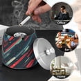 thumbnail image 4 of Yayeee Ashtray with Lid for Cigarette Smokeless Stainless Steel Home Ash Holder, Stars Abstract Lines, 4 of 7