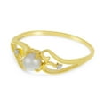 thumbnail image 3 of 14k Yellow Gold Freshwater Cultured Pearl And Diamond Ring, 3 of 8