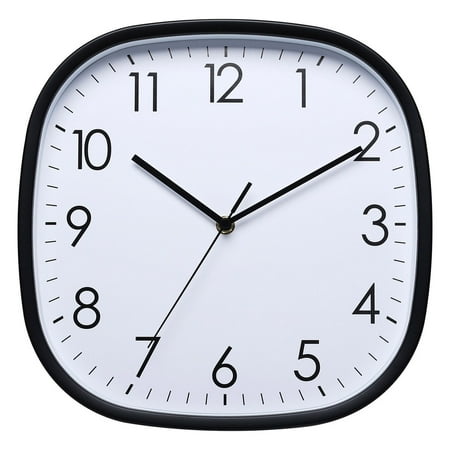 12inch Quiet Movement Analog Wall Clock for Living Room Modern Square Design Large Number Operated Home Decors