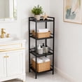 thumbnail image 2 of 4 Tier Bathroom Shelves, Freestanding Rustic Home Organizer, Space-Saving Metal Storage Shelving Unit for Living Room, Bedroom, Kitchen, Office, Black, 2 of 4