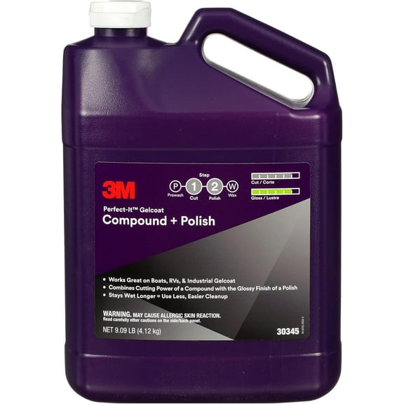 Perfect-It 3M Gelcoat Compound   Polish 30345, Professional Grade, 1 gal (9.09 lb), White