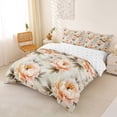 thumbnail image 3 of Erosebridal Chic Peony Flower Duvet Cover Set for Girls, Retro Floral Bedding Full, Reversible, 3pcs 1 Duvet Cover and 2 Pillowcases, No Comforter, 3 of 6