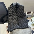 thumbnail image 3 of ClodeEU Women's Lightweight Sleeveless Quilted Vest,Zip Upt Sleeveless Warm Vest ,Stand Collar Fall Winter Coat With Pockets Black,Womens Plus XXXL, 3 of 4