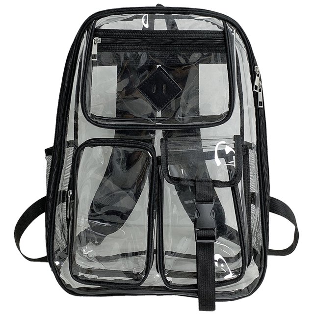 Mochila Transparente para Mujer Con Correa Ajustable Exteriores Gran Capacidad PVC