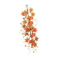 thumbnail image 3 of Corona de anillos de velas,Corona de anillos de velas de otoño con hojas de arce otoñales,Corona de velas con forma de calabaza artificial y hojas de arce,Decoración de mesa 60 centímetros, 3 of 8