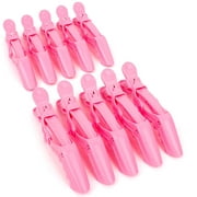 The Hair Shop Shark Clip | Enhanced Croc Crocodile Alligator Grip Clip (2nd Generation) | Sectioning Tool for Women | US Patented | Professional Salon Quality - Made In Korea (10 Pack) (Pink)