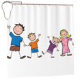 thumbnail image 2 of Comic Family Characters Pattern Shower Curtain, Cartoon Boy Girl Waterproof Bath Curtains for Bathroom Decorations, 72 x 72 inches, 2 of 7