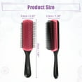 thumbnail image 3 of Unique Bargains Hair Brush 9 Row Styling Brush for Women Detangling Brush Travel Wet Hair Brush for Curly Hair Black Red, 3 of 7