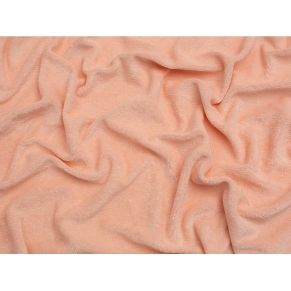 Minerva One Sided Cotton Towelling Fabric Peach - per yard