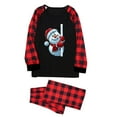 thumbnail image 3 of Odeerbi Christmas Pajamas for Family Holiday Plaid Long Sleeve Family Christmas Pajamas Matching Sets Mom Casual Print Loungewear Parent-child Set Two-Piece Sleepwear Xmas PJs Set Black, 3 of 6
