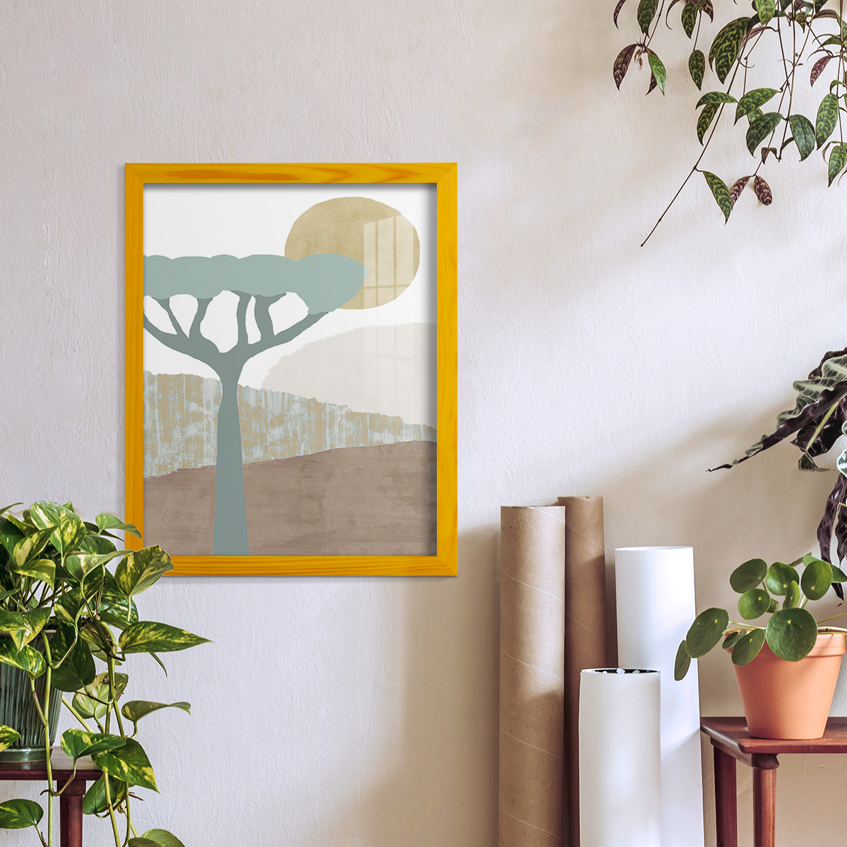 Ennerdale II - Framed Print w/glass - Sunflower Yellow