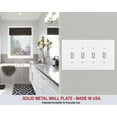 thumbnail image 3 of OVERSIZED 3 Gang Toggle Metal Light Switch Cover - Three Gang Wall Plate for Toggle Style Light Switches, Stainless Steel Painted White with Semi-Gloss Finish, Made in USA, UL Listed, 5.5 x 9.5 Inches, 3 of 6