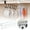 White, variant on 1 Pcs No Drill Cup Holder 9.84 Inch Under Cabinet, Hanging Hook Rack for Coffee Mugs and Kitchen Utensils, Wall Mounted Space Saver for Pantry Refrigerator Side, Kitchen Storage, White