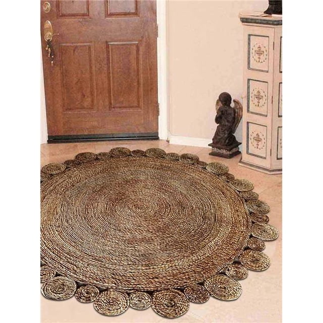 4 x 4 ft. Hand Woven Jute Eco-Friendly Oriental Round Area Rug, Natural