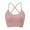 Pink, variant on Bralette Women Removable Padded Sports Strappy Bra Yoga Seamless V Neck Triangle Wireless Longline (White, L)