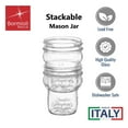thumbnail image 2 of Bormioli Rocco Quattro Stagioni Stacking Jar (Set of 4) - 9.25 Oz Glass Jar - Nestable & Stackable, Wide‑Mouth for Canning, Serving & Storing - Dishwasher & Freezer‑Safe Glass Container, 2 of 7