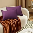thumbnail image 5 of Btomtd 19.6x11.8 in Water Proof Rectangle Outdoor Pillow Cover Solid Color Decorative Pillowcase Backrest Cushion Cover Pillow Case for Household, Purple, 5 of 8
