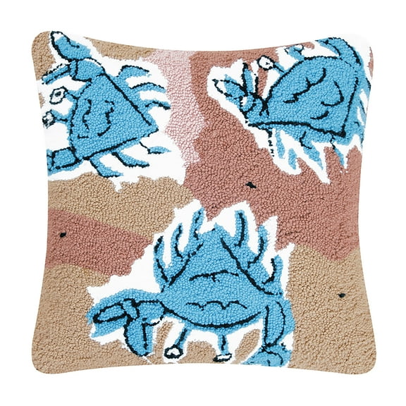 Crab Hooked Accent Pillow