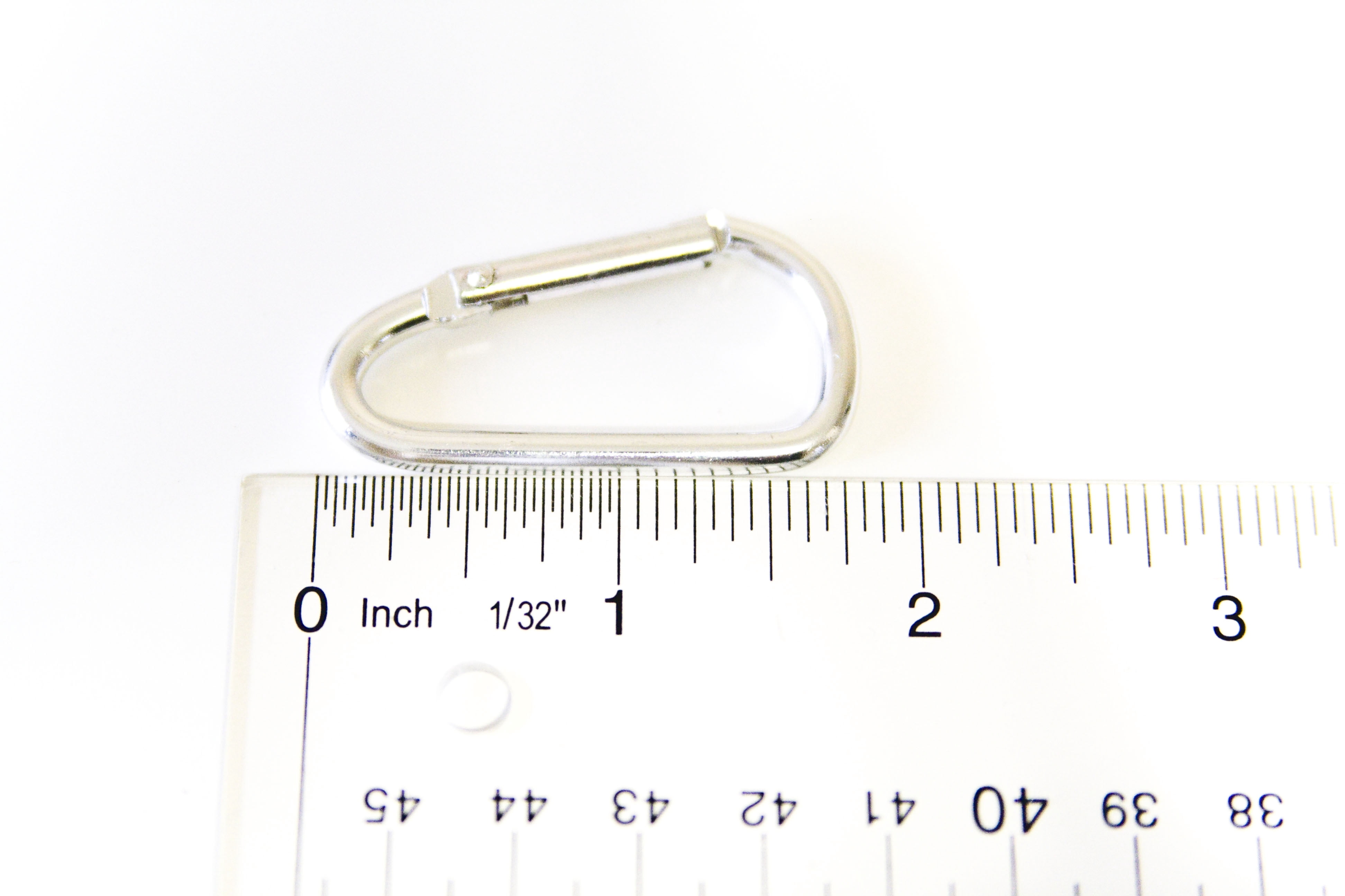 100 pcs - 1-7/8 inch Silver Aluminum Carabiner D Shape Round Edge, Keychain Clip, Spring Snap Key Chain Clip Hook