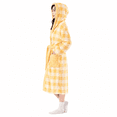 thumbnail image 2 of Aezemi Women Winter Hoodie Long Robes Plaid Fashion Thick Fleece Quick Dry Shower Bathrobe with Pockets Long Sleeve Tie Front Mid-Length Home Sleepwear Pajamas, 2 of 7