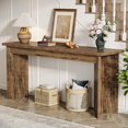 thumbnail image 1 of Tribesigns Table Console de Ferme 70,9 Pouces, Table de Canapé en Bois Extra Longue avec Plateau Élargi et Double Piédestal pour Salon, Couloir, Hall d'Entrée, Brun Rustique, 1 of 5