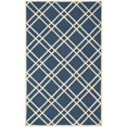 thumbnail image 1 of Safavieh Cambridge Collection CAM142G Handmade Moroccan Geometric Navy Blue and Ivory Premium Wool Square Area Rug (8' Square), 1 of 4