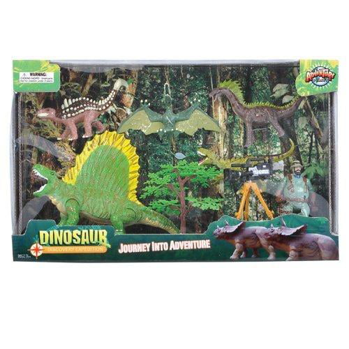 Dino Adventure Plannet Playset Exploration Action Vehicle Dinosaur 4 Piece Set 