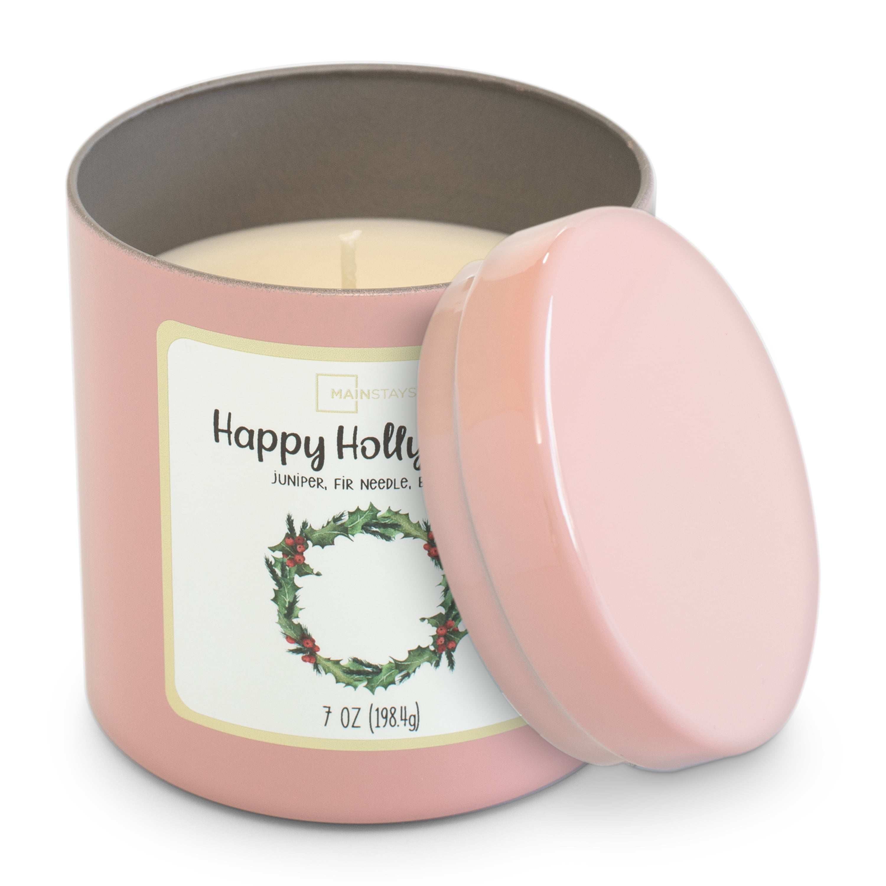 Mainstays Scented Single Wick Tin Candle, Happy Holly Days, 7 oz.