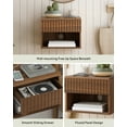 thumbnail image 2 of EYYTHUNG Modern Fluted Cabinet Floating Nightstand Set of 2, Wall Mount Bedside Table with Drawer for Small Spaces, Brown, 2 of 7