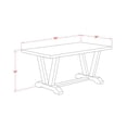 thumbnail image 5 of East West Furniture V626MZ650-6 6 Pc Dinette Set - Linen White Table with Dining Room Bench and 4 Dark Gotham Grey Chairs - Wire Brushed Black Finish, 5 of 9