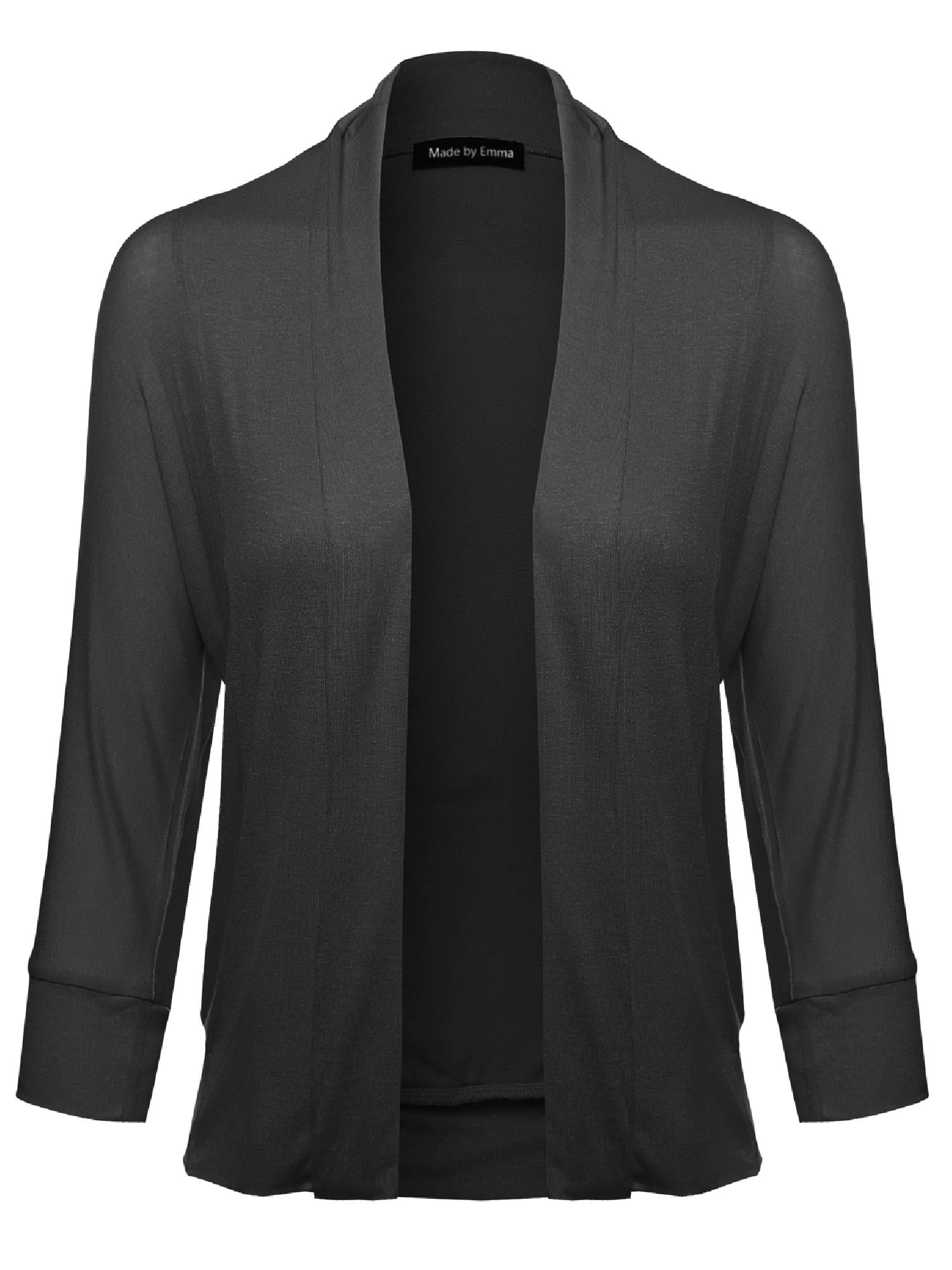 FashionOutfit Women's Classic Stylish Comfortable Open Front Draped Cardigan