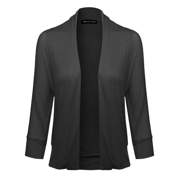 FashionOutfit Women's Classic Stylish Comfortable Open Front Draped Cardigan