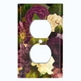 thumbnail image 2 of Metal Light Switch Plate Outlet Cover Purple White Rose Wallpaper ROS015, 2 of 13