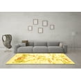 thumbnail image 3 of Ahgly Company Machine Washable Indoor Round Solid Yellow Modern Area Rugs, 3' Round, 3 of 4