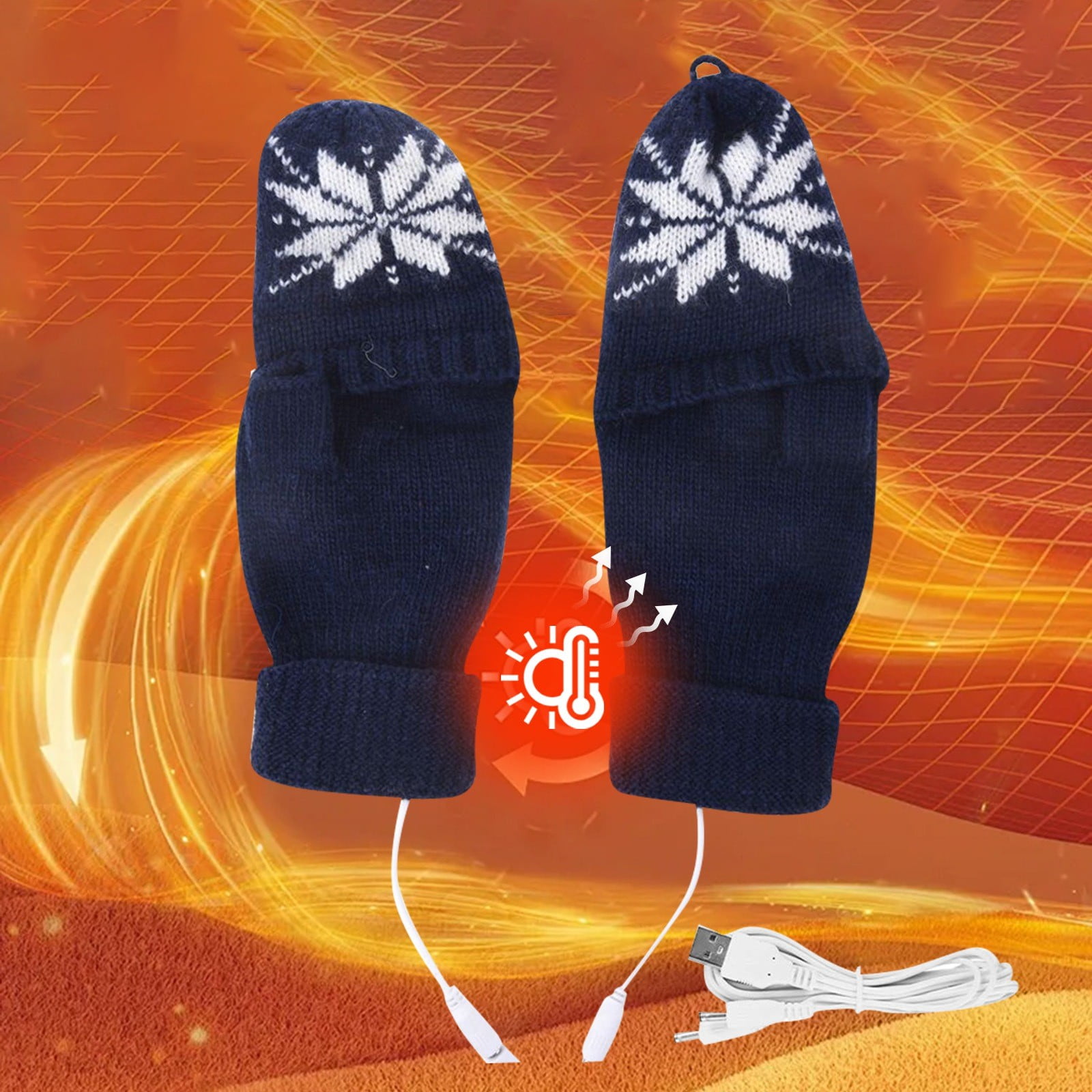 USB Rechargeable Heated Gloves - Nylon Hand Warmers with Adjustable Temperature for Winter, Outdoor Sports & Cold Weather