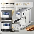 thumbnail image 2 of 20 Bar Espresso Machine - Stainless Steel Coffee Maker with Steam Milk Frother and Removable Water Tank for Cappuccino and Latte - Silver, 2 of 7