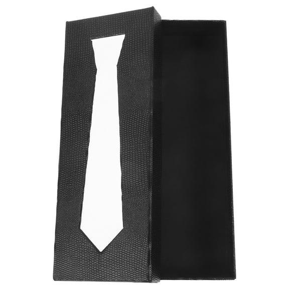 PBPBOX Black Travel Tie Case Paperboard Storage Box with Multifunctional Organizer for Ties