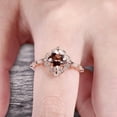 thumbnail image 2 of 10k Rose Gold Morganite Halo Engagement Ring With Cushion Cut 1.50 Carat Milgrain Art Deco, 2 of 6