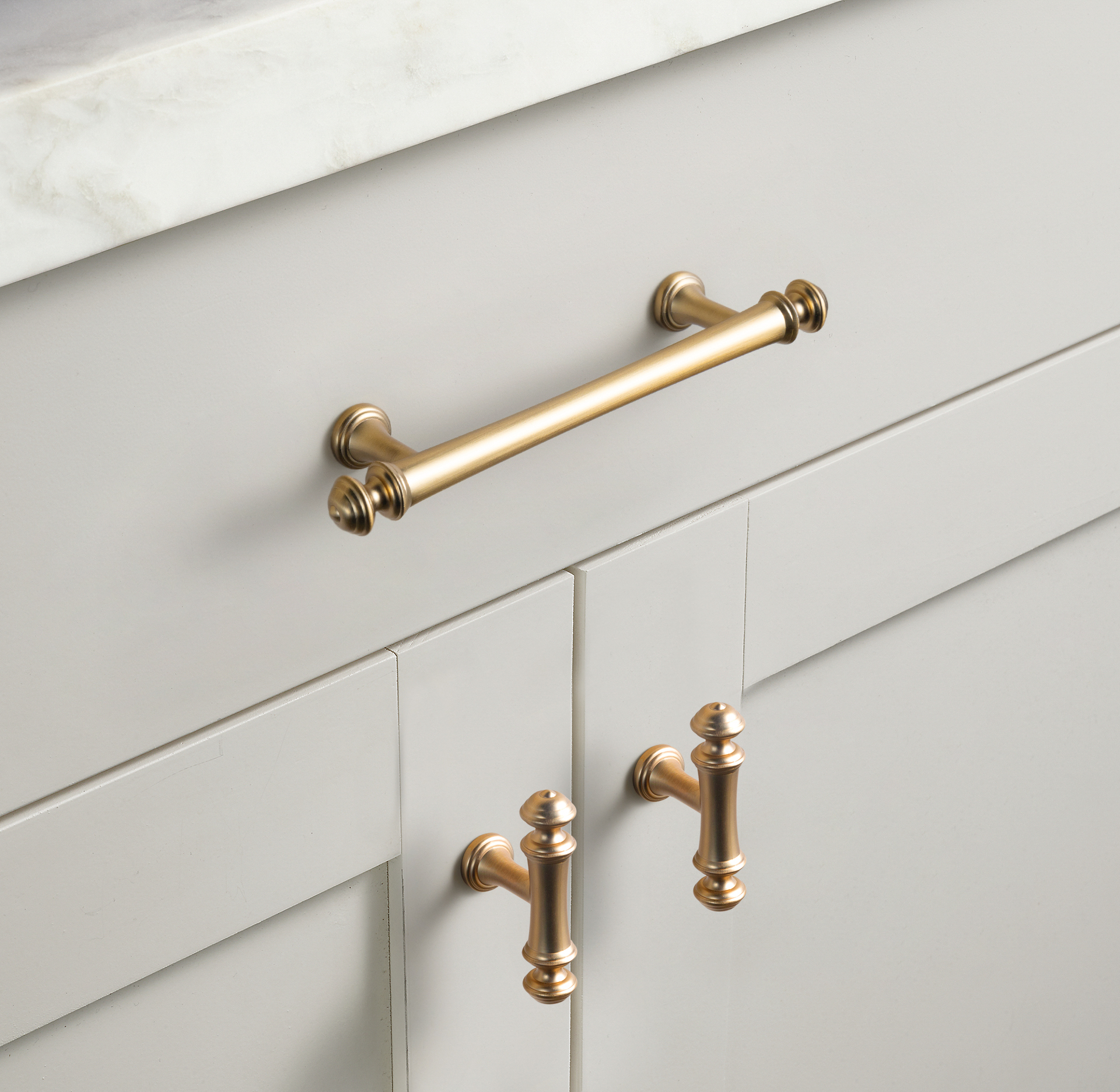 Goo-Ki 12 Pack 7.6"(192mm) Hole Center Champagne Bronze Kitchen Cabinet Handles, Closet Classic Zinc Alloy Cabinet Pulls Dresser Handles for Bedroom,Drawer,Cupboard & Wardrobe