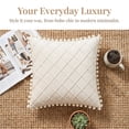 thumbnail image 5 of REGALWOVEN Couch Pillow Cases 1 Pack Soft Pom-poms Velvet Throw Pillow Covers for Farmhouse Home Decor Beige 18" x 18", 5 of 7