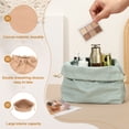 thumbnail image 3 of Uxcell 2 Pcs Bolsa de Maquillaje con Cuerda, 4.7" Bolsa Cosmética de Lona Organizadora de Artículos de Tocador para Viajes, Rosa Oscuro, 3 of 7